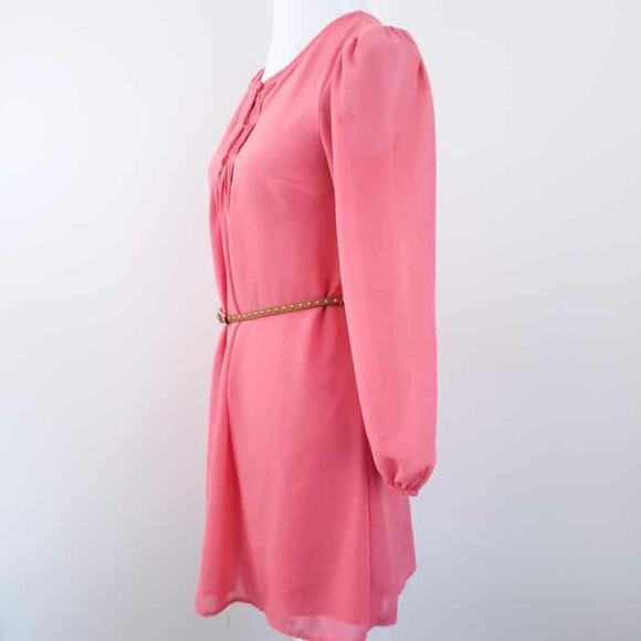 Xhiliration Pink Tunic Top Belted Boho Bohemian Small Women - Picture 4 of 8
